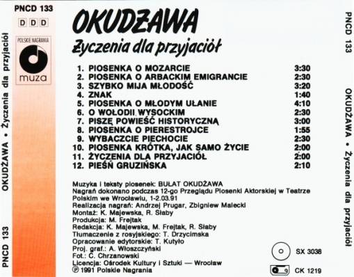 Życzenia Dla Przyjaciół (Wydanie 1991 Polskie Nagrania Muza) [NM]