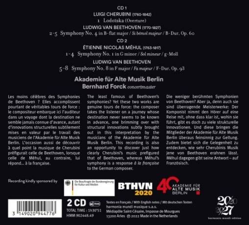 Symphonies Nos 4 & 8 - Mehul Symphony No 1 - Cherubini Lodoiska Overture Akademie Fur Alte Musik Berlin Forck