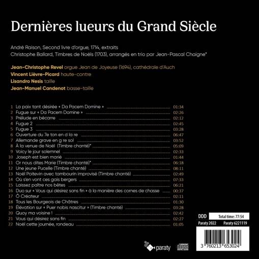 Dernieres Lueurs Du Grand Siecle