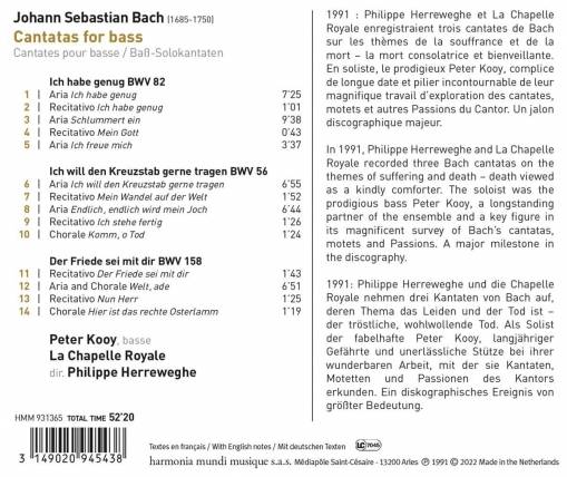 Cantatas For Bass La Chapelle Royale Herreweghe Kooy
