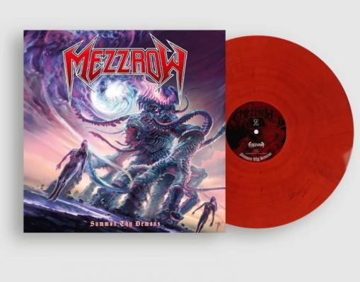 Okładka MEZZROW - SUMMON THY DEMONS (RED TRANSPARENT/BLUE MARBLED VINYL)