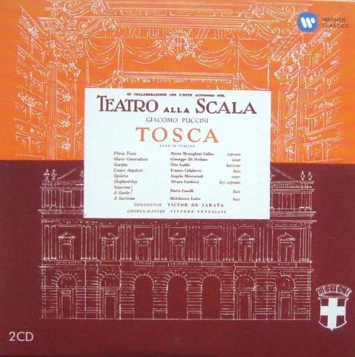 Okładka CALLAS, MARIA/GIUSEPPE DI STEFANO/TITO GOBBI/CHORUS & ORCHESTRA OF LA SCALA MILAN/VICTOR DE SABATA - PUCCINI: TOSCA (1953)