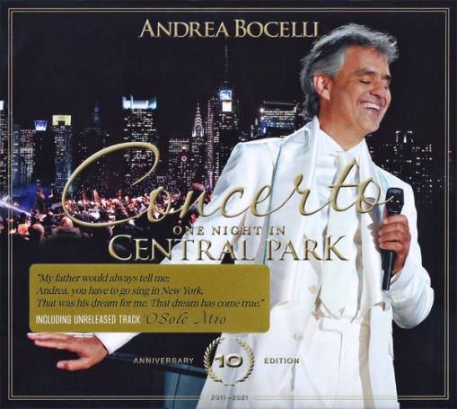 Okładka BOCELLI, ANDREA - CONCERTO: ONE NIGHT IN CENTRAL PARK 10TH ANNIVERSARY