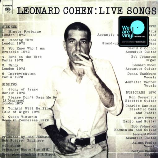 Okładka Cohen, Leonard - Leonard Cohen: Live Songs