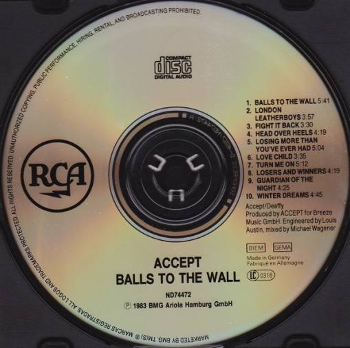 Balls To The Wall (Wydanie 1990 BMG) [VG]