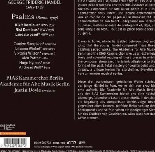 Dixit Dominus Laudate Pueri Nisi Dominus Akademie Fur Alte Musik Berlin Doyle RIAS Kammerchor