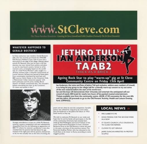 Okładka Jethro Tull's Ian Anderson - Thick As A Brick 2 LP