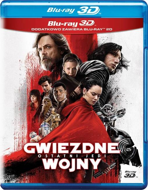 Okładka Rian Johnson - GWIEZDNE WOJNY: OSTATNI JEDI (3BD 3-D)