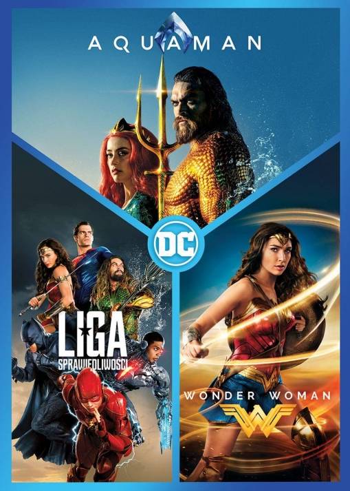 Okładka VARIOUS - DC PAKIET 3 FILMÓW (3 DVD) (AQUAMAN, LIGA SPRAWIEDLIWOŚCI, WONDER WOMAN)