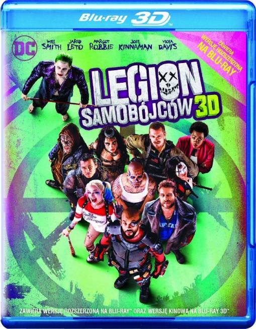 Okładka David Ayer - LEGION SAMOBÓJCÓW (2BD 3-D) (WERSJA KINOWA 3-D+ROZSZERZONA 2-D)