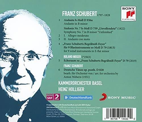 Okładka Kammerorchester Basel & Heinz Holliger - Schubert: Symphony No. 7 "Unfinished" & Franz Schuberts Begräbniß-Feyer, Roland Moser: Echoraum