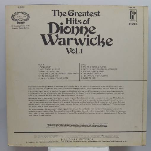 The Greatest Hits Of Dionne Warwicke Vol. 1 (LP) [EX]