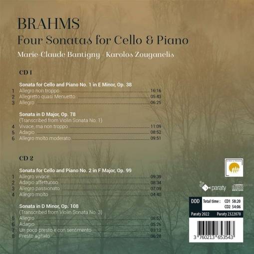 Four Sonatas For Cello & Piano Bantigny Zouganelis