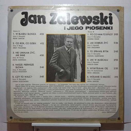 Jan Zalewski I Jego Piosenki (LP) (Czyt. Opis) [EX]