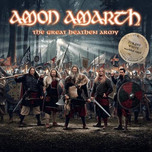 Okładka Amon Amarth - The Great Heathen Army LP OFF WHITE MARBLED
