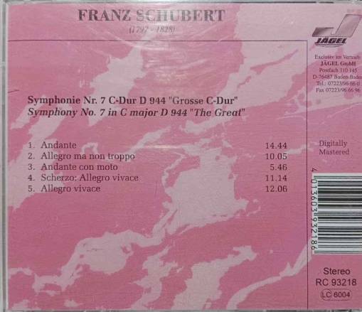 Franz Schubert (1797-1828) Symphonie Nr. 1, Nr. 7 [VG]