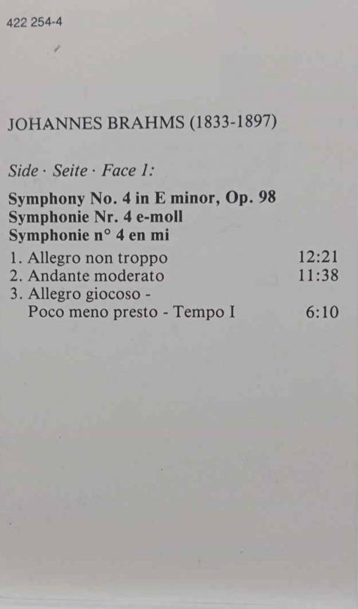 Brahms: Symphony No. 4 Hayd Variations (MC) [NM]