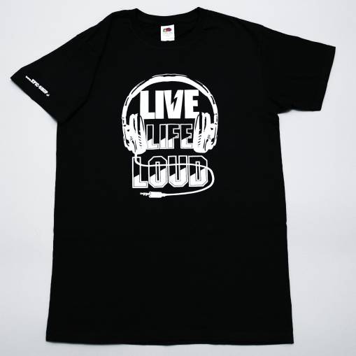 Okładka  - 'Live Life Loud' - Czarna, roz. S - 100% bawełna