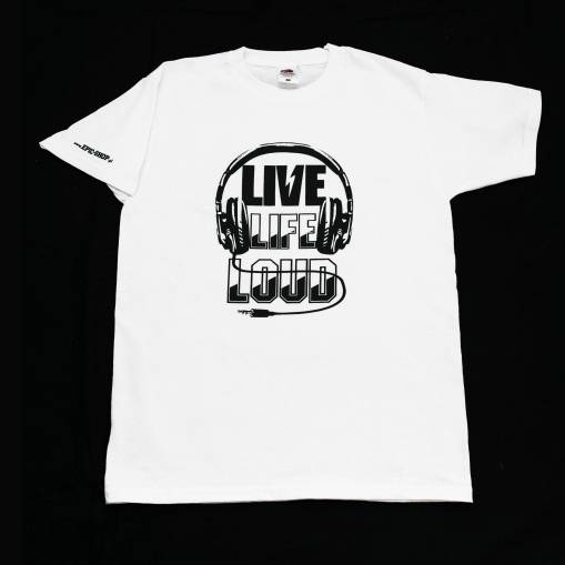 Okładka KOSZULKA [S] - 'Live Life Loud' - Biała [S]