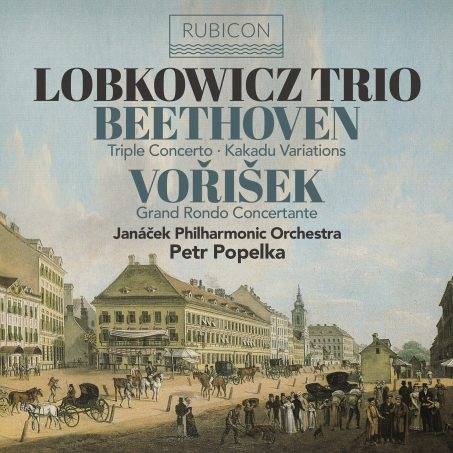 Okładka Beethoven - Triple Concerto Kakadu Variations Vorisek Grand Rondo Concertante Janacek Philharmonic Orchestra Popelka Lobkowicz Trio