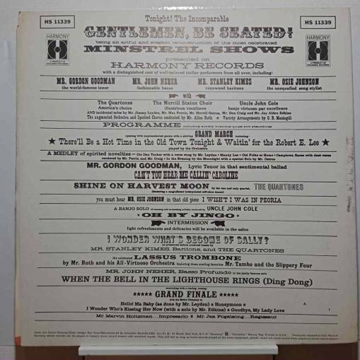 Gentlemen Be Seated- A Complete Minstrel Show (LP) [EX]