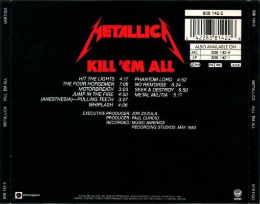Kill 'em All (JEWEL CASE VERTIGO 1989) [EX]