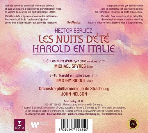 BERLIOZ: LES NUITS D’ÉTÉ -?HAROLD EN?ITALIE