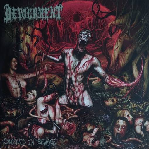 Okładka Devourment - Conceived In Sewage LP SPLATTER